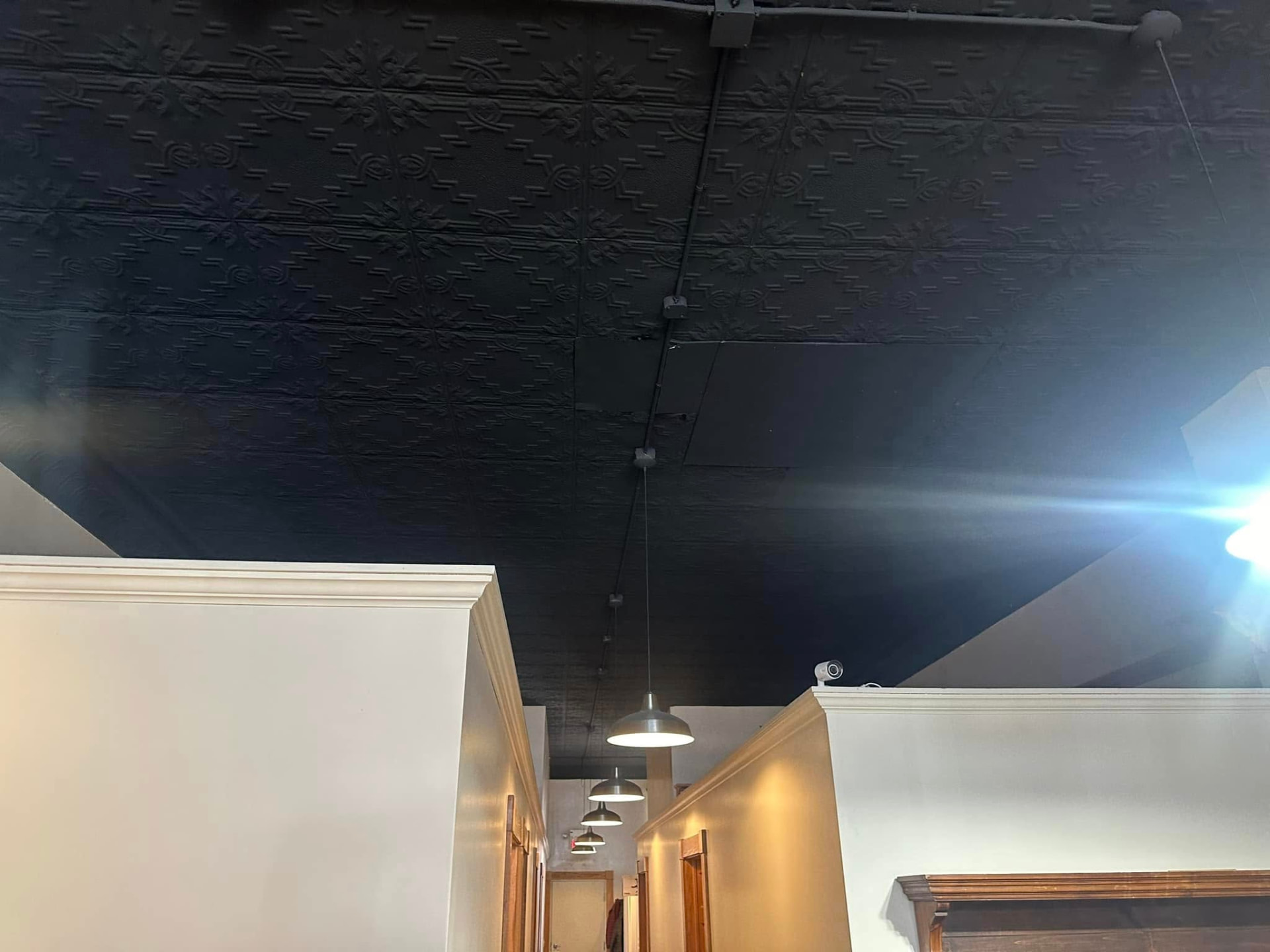Black pressed-tin ceiling — Pete J Costello Painting