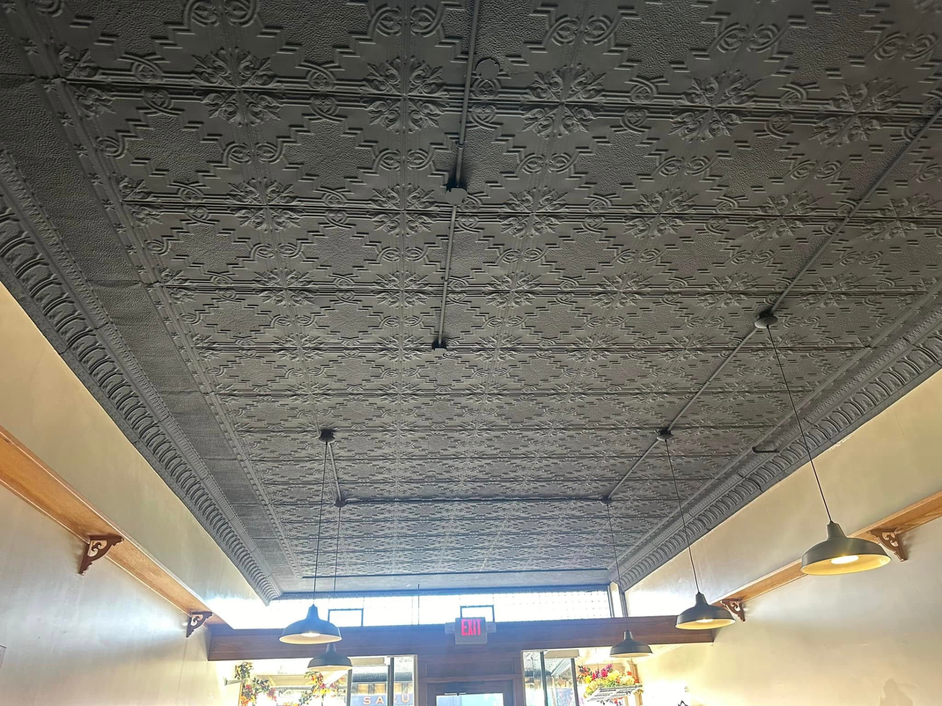 Grey pressed-tin ceiling — Pete J Costello Painting