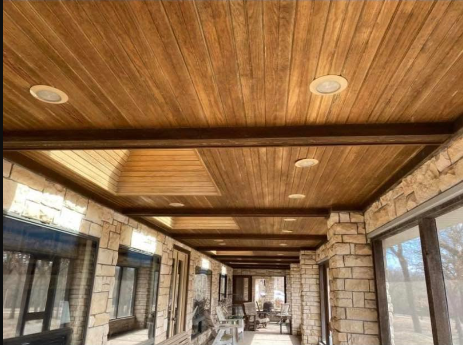 Wood porch ceiling — Pete J Costello Painting
